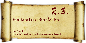 Roskovics Boróka névjegykártya